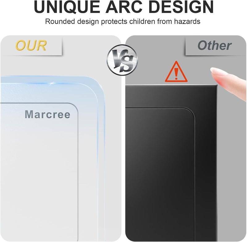 Marcree 0.23 Cubic Safe Box for Kids, Security Safe Steel Construction with Key Lock, Home Safes with Rounded Design for Child Protection, Lock Box for Home, 6.69 x 9.06 x 6.69 Inches, White - Image 3